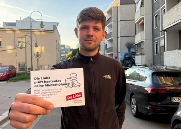Jannik Balint (Die Linke Halle (Saale) in der Innenstadt von Halle (Saale)